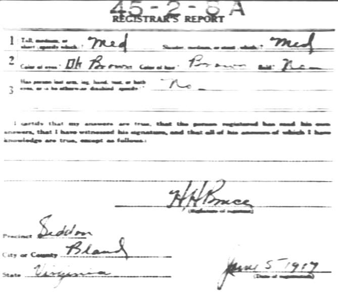 Miller T. Burton Draft Registration